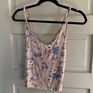 Cute Trendy Mauve Floral Crop Top